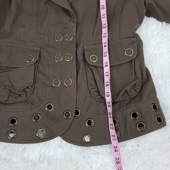 Anthropologi Luii brown rivet blazer jacket sz med - Picture 7 of 9
